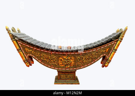 Nahaufnahme von Xylophon, Myanmar traditionelles Musikinstrument Stockfoto