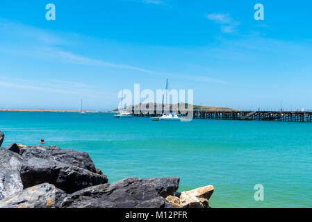 Coffs Harbour, NSW, Australien - 20 Dezember, 2017: Australische Küste Blick in Coffs Harbour, Australien, einer der beliebtesten Familienurlaub destina Stockfoto