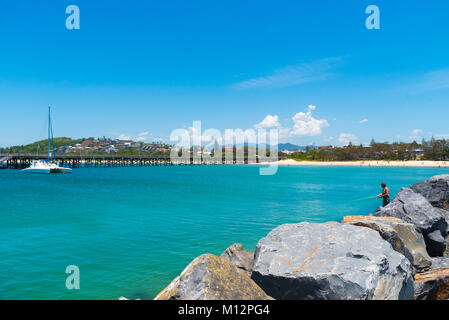 Coffs Harbour, NSW, Australien - 20 Dezember, 2017: Australische Küste Blick in Coffs Harbour, Australien, einer der beliebtesten Familienurlaub destina Stockfoto