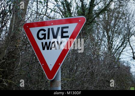 UK geben Zeichen Stockfoto