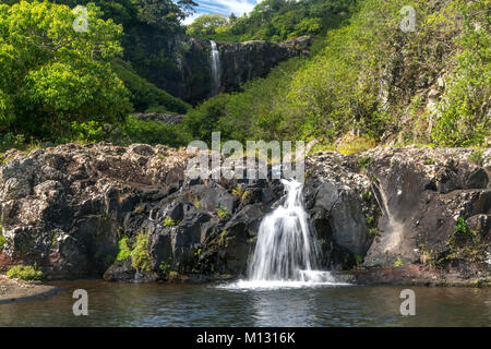Tamarind Wasserfälle oder Les 7 Kaskaden bei Henrietta, Mauritius, Afrika | Tamarind Wasserfälle oder Les 7 Kaskaden, Henrietta, Mauritius, Afrika Stockfoto