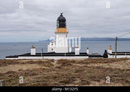 Dunnett Head Lighthouse in der Nähe von Thurso, Caithness, Schottland. UK. Stockfoto