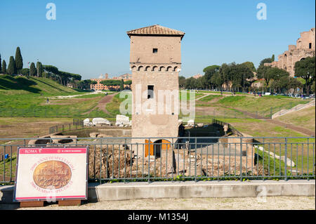 Rom, Italien. Archäologische Stätte, Circus Maximus. Stockfoto