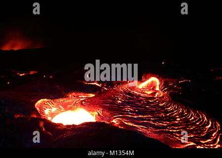 Fließende lava auf der Großen Insel, Hawaii Vulkan Kilauea Stockfoto