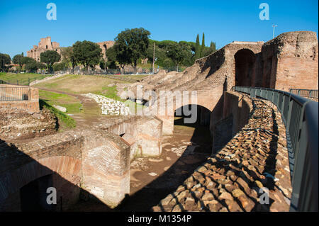 Rom, Italien. Archäologische Stätte, Circus Maximus. Stockfoto