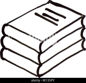 Eine Abbildung des Messwertes oder Text Bücher gestapelt übereinander im Stil einer weißen Tafel Zeichnung Stock Vektor