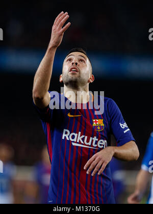 Barcelona, Spanien. 25. Januar, 2018. Fußball Copa del Rey, Viertelfinale, Rückspiel, Barcelona gegen Espanyol; Quelle: UKKO Images/Alamy leben Nachrichten Stockfoto