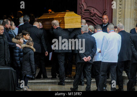 Lyon, Frankreich, 26. Jan. 2018: Paul Bocuse Sarg kommt an Kathedrale Saint-Jean in Mittel-ost-Lyon (Frankreich). Credit: Serge Mouraret/Alamy leben Nachrichten Stockfoto