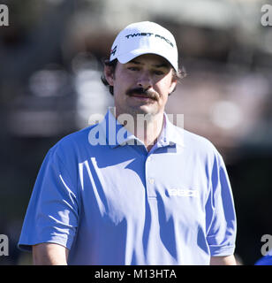 San Diego, USA. 25 Jan, 2018. Johnson Wagner am 1. holeduring Öffnung, die am Südkurs der Bauern geöffnet an der Torrey Pines Golf Course in San Diego, Ca am 25. Januar 2018. Jevone Moore Quelle: CSM/Alamy leben Nachrichten Stockfoto