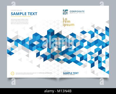 Broschüre Layout Design vorlage, Jahresbericht, Flyer, Werbung, Poster, Magazin, Geschäft für Hintergrund, leere Raum, Blaue geometrische mit Stock Vektor