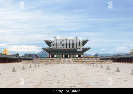 Gyeongbokgung Palast in Seoul, Südkorea. Stockfoto