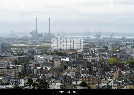 Frankreich, Seine Maritime, Le Havre, in die Stadt als Weltkulturerbe von der UNESCO und der Seehafen aufgeführt gesehen Stockfoto