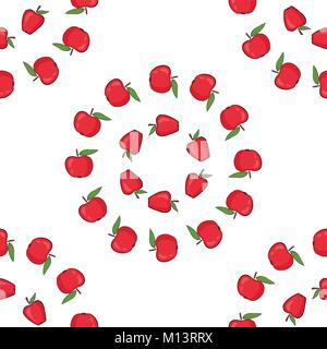Rote Äpfel Vektor-Illustration Design, nahtloser Musterhintergrund. Stock Vektor