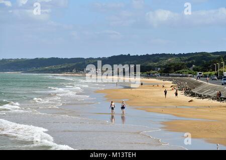 Frankreich, Calvados, Cote de Nacre, Strand von Vierville-sur-Mer, Omaha Beach Stockfoto