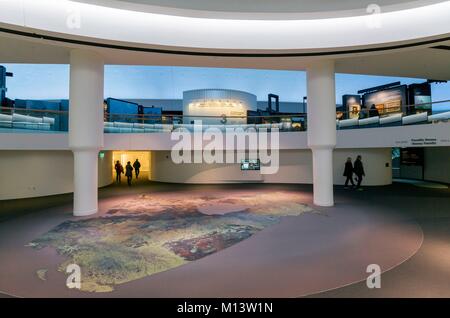 Kanada, Provinz Quebec, Outaouais, der Stadt Gatineau, das Kanadische Museum der Geschichte, neue Galerien gewidmet der Geschichte Kanadas, allgemeine Ansicht und die Karte von Kanada Stockfoto