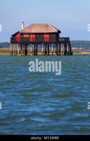 Frankreich, Gironde, Bassin d'Arcachon, l'Ile aux Oiseaux, verstaut Kabinen Stockfoto