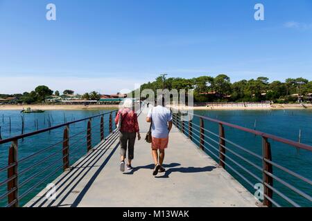 Frankreich, Gironde, Bassin d'Arcachon, Lege Cap Ferret, belisaire, der Anlegestelle Stockfoto