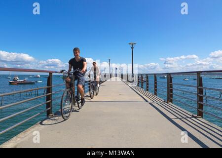 Frankreich, Gironde, Bassin d'Arcachon, Lege Cap Ferret, belisaire, der Anlegestelle Stockfoto