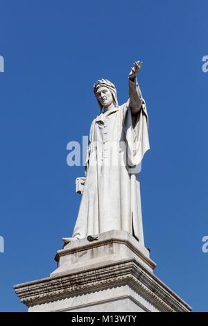 Italien, Kampanien, Neapel, die historische Altstadt zum Weltkulturerbe der UNESCO, Dante Statue Stockfoto