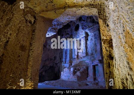 Frankreich, Var, Provence Verte, Barjols, höhlenwohnungen Kloster der Karmeliten Dechaux, die Kapelle mit Muscheln Stockfoto