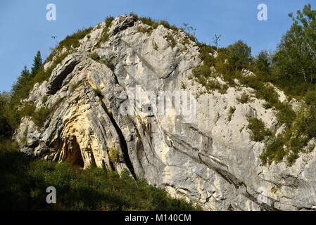 Frankreich, Jura, Septmoncel, Chapeau de Gendarmen, Faltenbildung oder Peeling Stockfoto