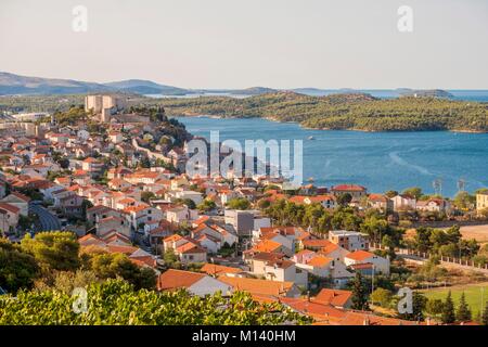 Kroatien, Dalmatien, Dalmatinischen Küste, Sibenik, Saint Michael's Festung Stockfoto