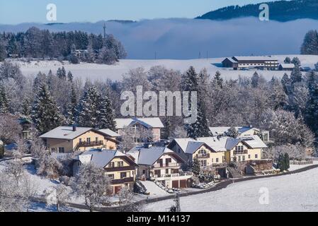 Österreich, Salzburger Land, Hof bei Salzburg, Winterlandschaft Stockfoto