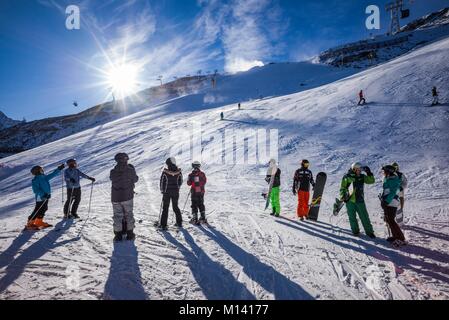 Österreich, Tirol, Sölden, Gaislachkogl Otztal Ski Mountain, Mittelstation, Höhe 2174 Meter, im Winter Stockfoto