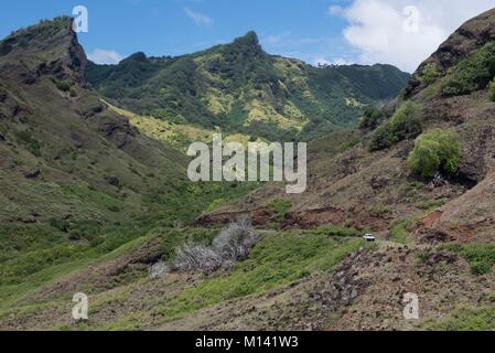 Frankreich, Französisch Polynesien, Marquesas Archipel, Ua Huka Insel, Straße Stockfoto