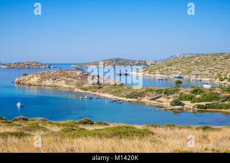 Griechenland, Dodecanese Inseln, Arki Insel, Steno (oder Porto Stretto) und Glipapa Buchten Stockfoto