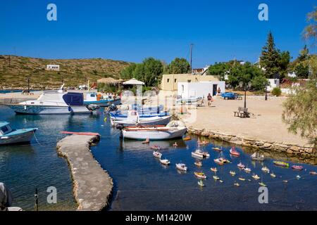 Griechenland, Dodecanese Inseln, Arki Insel, Arki kleinen Hafen, Port Augusta Stockfoto