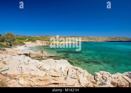 Griechenland, Dodecanese Inseln, Arki Insel, Tiganakia Strand Stockfoto