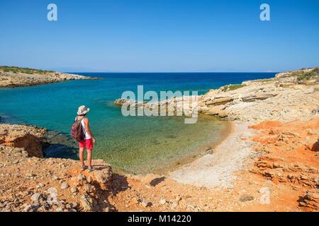 Griechenland, Dodecanese Inseln, Arki Insel, Kapsaliasmenos Cove Stockfoto