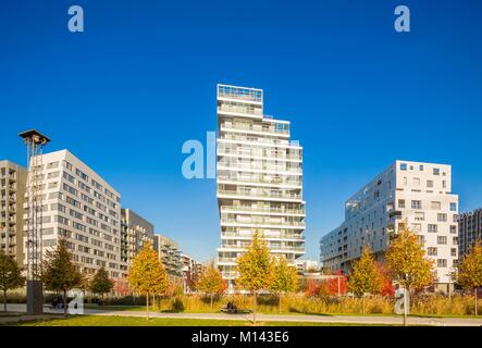 Frankreich, Paris, Quartier des Batignoles, Martin Luther King Park im Herbst, sanierte auf ehemalige SNCF Eigenschaft Stockfoto