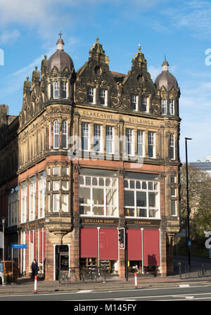 Die aufgeführten Claremont Gebäude, vom Architekten William Hope, Gehäuse Quilliam Brüder Teehaus, Newcastle upon Tyne, England, Großbritannien Stockfoto