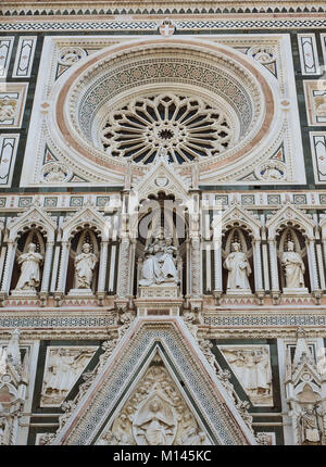 Europa, Italien, Toskana, Florenz, Fassade der Die gothic-renaissance Dom von Florenz, die Basilika der heiligen Maria der Blume, Firenza Basilica di Santa Maria del Fiore Stockfoto