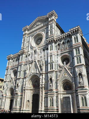 Europa, Italien, Toskana, Florenz, Fassade der Die gothic-renaissance Dom von Florenz, die Basilika der heiligen Maria der Blume, Firenza Basilica di Santa Maria del Fiore Stockfoto