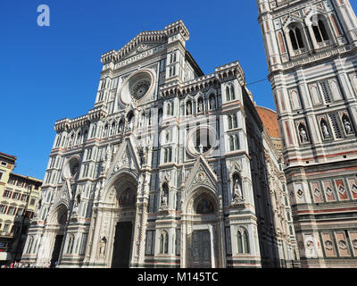 Europa, Italien, Toskana, Florenz, Fassade der Die gothic-renaissance Dom von Florenz, die Basilika der heiligen Maria der Blume, Firenza Basilica di Santa Maria del Fiore Stockfoto