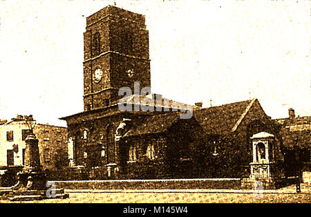 Die alte Kirche (Allerheiligen), Chelsea London. Eine 1920 gedruckte Bild. Es ist das einzige Londoner Kirche gekettet Bücher zu haben, gegeben von Hans Sloane inkl. "Essig Bibel" von 1717, zwei Bände des Foxe Buch der Märtyrer (1684 Edition), ein Gebetbuch (1723) und Predigten (1683). Stockfoto