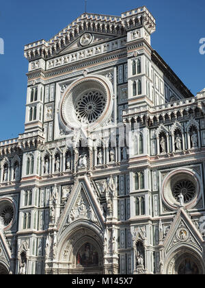 Europa, Italien, Toskana, Florenz, Fassade der Die gothic-renaissance Dom von Florenz, die Basilika der heiligen Maria der Blume, Firenza Basilica di Santa Maria del Fiore Stockfoto