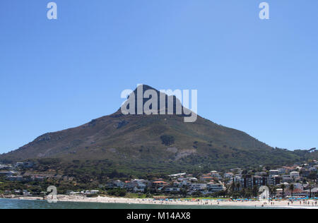 Löwenkopf aus Clifton Beach, Cape Town, Western Cape, Südafrika. Stockfoto