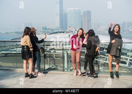 Hong Kong Mädchen unter selfie Stockfoto