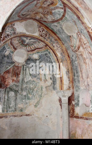 Fresko an das Kloster Paradies, alte religiöse Kunst, Kathedrale von Amalfi, Amalfi, Italien. Stockfoto