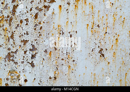 Textur einer Rost auf Stahl Eisenbahnbrücke mit einer alten paint job. Stockfoto