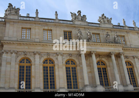 Seite der Rückseite des Versailler Palast, Ile de France, Frankreich. Stockfoto