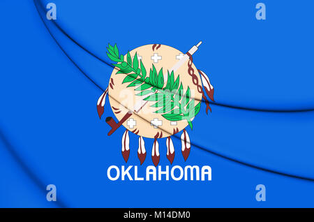 3D Flagge von Oklahoma, USA. 3D Illustration. Stockfoto