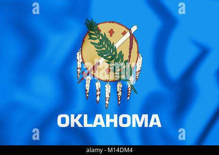 3D Flagge von Oklahoma, USA. 3D Illustration. Stockfoto