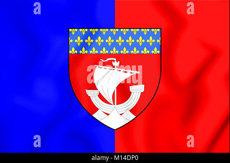 3D-Markierung von Paris, Frankreich. 3D-Darstellung. Stockfoto