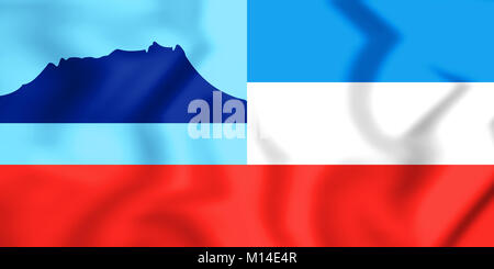 3D-Markierung von Sabah, Malaysia. 3D-Darstellung. Stockfoto