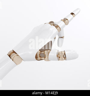 Futuristisches Design Konzept einer mechanischen Arm. Vorlage isoliert auf weißem Hintergrund. Kybernetische Organismen mit künstlicher Intelligenz arbeiten Stockfoto